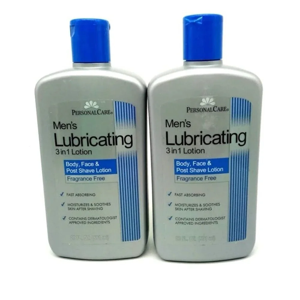 2-PACK Men's Lubricating 3 in 1 Lotion Fragrance Free 20oz ea NEW Lubriderm